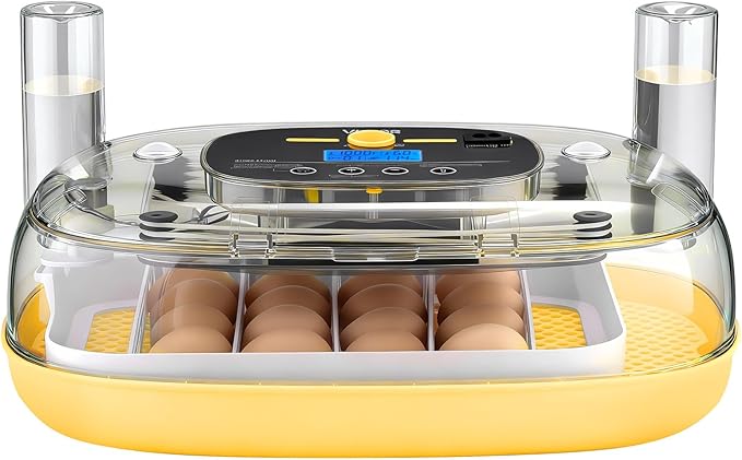 VEVOR 24 Egg Incubator, Automatic Egg Turner with LED Candler, Temperature & Humidity Control, 360° View Clear Window, Auto Water Refill, Poultry Eggs Incubators for Hatching Chicks Ducks Goose Quail