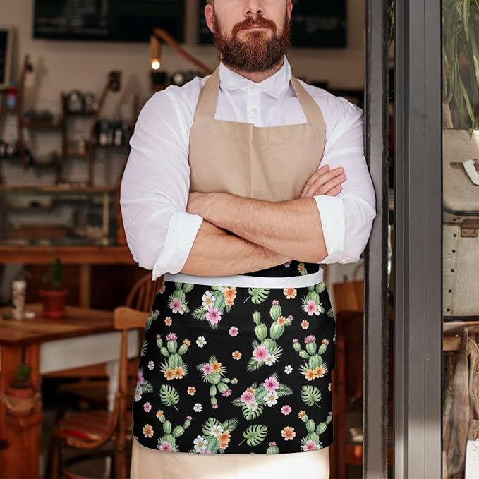 Short 3 Pockets Waist Waiter Waitress Half Apron Waterproof Chef Aprons