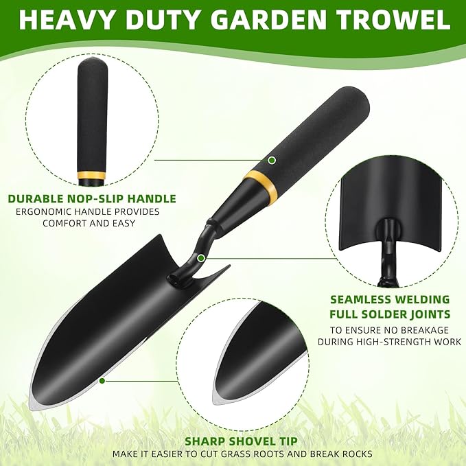 20 Pcs Garden Trowel Heavy Duty Garden Hand Shovel Tool Carbon Steel Trowel for Camping Digging Metal Hand Shovel Spade with Resin Handle for Lawn Yard Farm Home Shop Planting (2.56 Inch)