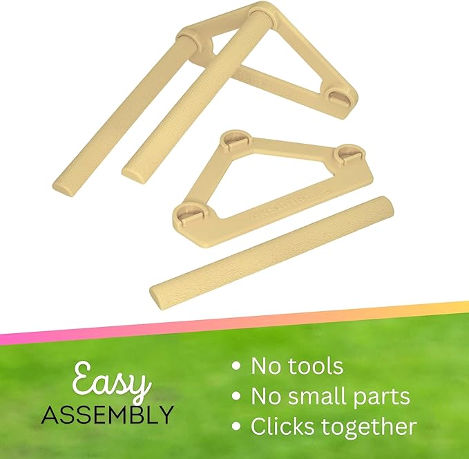 Roosting Perch for Baby Chickens, Chick Brooder Coop Training Toy Accessory, Easy Click Together Assembly, Durable Plastic, Mix and Match Colors, USA Made (Yellow, 3 Pack)