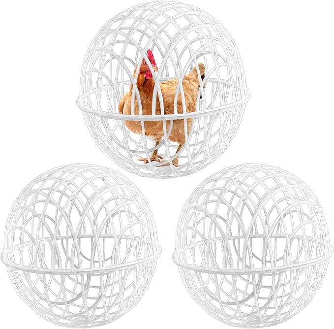 Chicken Balls Cage Set, ABS 3 Pieces Movable, Outside Poultry Habitat, Bird Feeding Supplies, Yard Equipment, Small Animal Pen, Pet Accessories, Garden