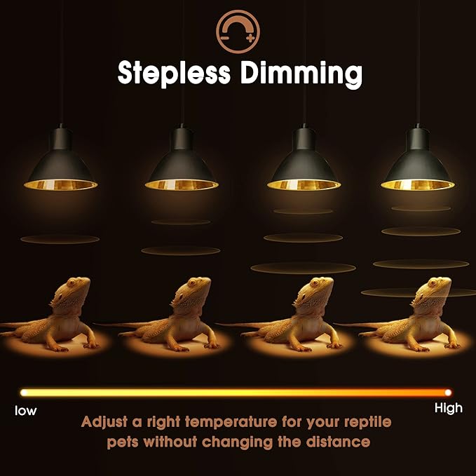 Briignite Reptile Heat Lamp 50W G9 Halogen Heat Bulb & Dome Reptile Light Fixture, Aluminum Reflector, UVA Basking Light for Reptiles, Dimmable Heat Lamp for Chicken Turtle Snake Gecko Lizard