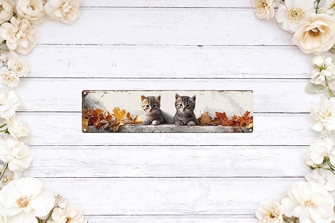 Vintage Tin The Cat Sign Retro Metal Sign Suitable For Home Street Shop Garage Bar Farm Garden - Multi-Purpose For Indoor/Outdoor Use Plaque 4x16 Inch