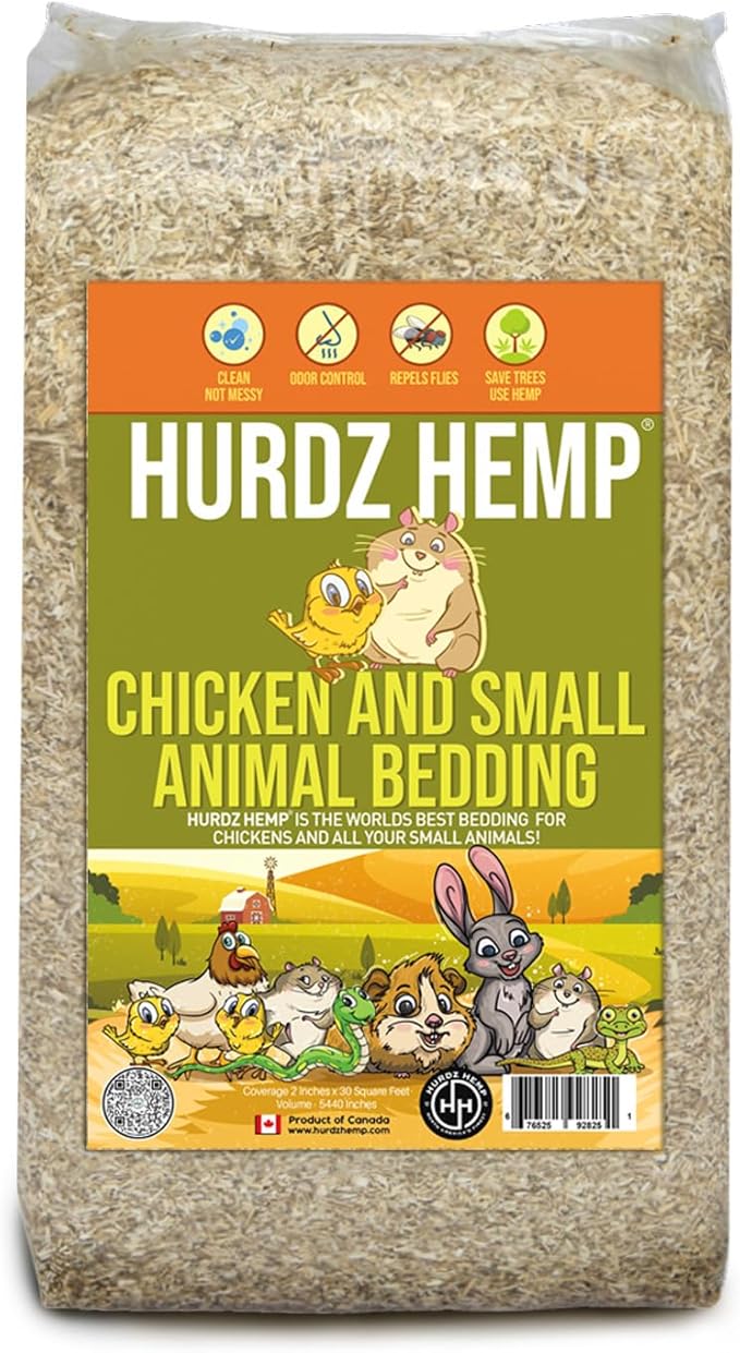 Hemp Bedding for Chickens - Made from 100% Natural Hemp - Superior Absorption & Odor Control- Eco-Friendly Hemp Bedding for Chickens - Easy Maintenance Hemp Bedding for Small Animals