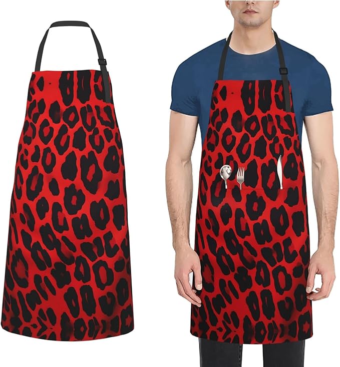 Kitchen Aprons for Men Women Waterproof Apron with 2 Pockets Skis on mountain Apron Adjustable Bib Aprons
