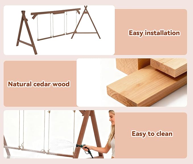 Chicken Perch for Coop, 67inch Long Chicken Roost Bar with 3 Swings, Stable & Ideal for Pet's Healthy and Play, Fit for 10-12 Chickens