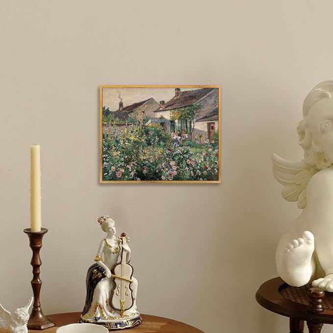 Colorful Farmhouse Painting Rustic Wildflower Prints Farmhouse Botanical Pictures Countryside Canvas Wall Art Farmhouse Wildflower Painting Nature Scenery Pictures Rustic Antique Wall Art 8x10in Framed