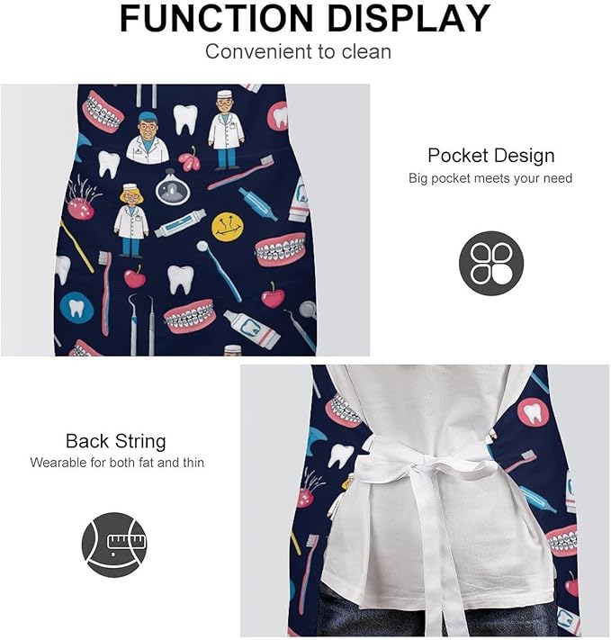 Chef Bib Apron for Restaurant, Anti-Stain with Pocket Adjustable, Cooking Dishwashing Lab Use