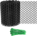 1-Pack Floral Chicken Wire Mesh, 3.9 in x 9.8 ft Plastic Hexagonal Chicken Wire Fencing with 50 Garden Ties for Crafts/Poultry Netting/Garden/Plant Protection [Black]