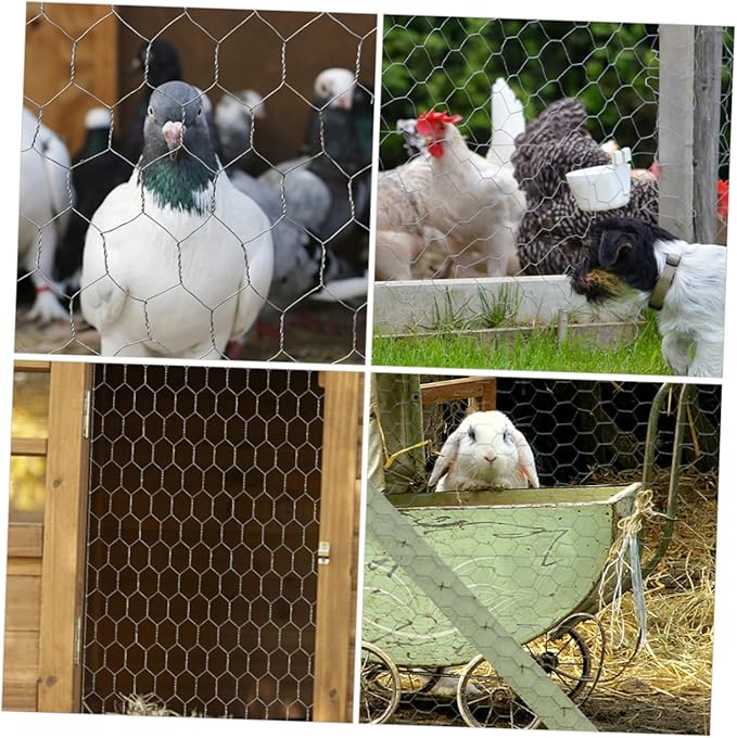 POPETPOP Galvanized Iron Wire Netting Hexagonal Mesh Screen for Garden Wire Fencing