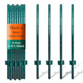 4ft Fence Posts, Pack of 10 - Sturdy Metal U-Posts & Step-in Stakes, No Digging Poles for Garden Wire Fencing and Yard Signs (Fits 3-ft Fence Mesh)