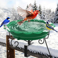 Heated Bird Bath for Deck Railing, Powerful 100W Thermostatically Controlled Heated Bird Baths for Outdoors for Winter, Heated Birdbath Water Heater for Outside Garden Yard Patio Lawn (Green)
