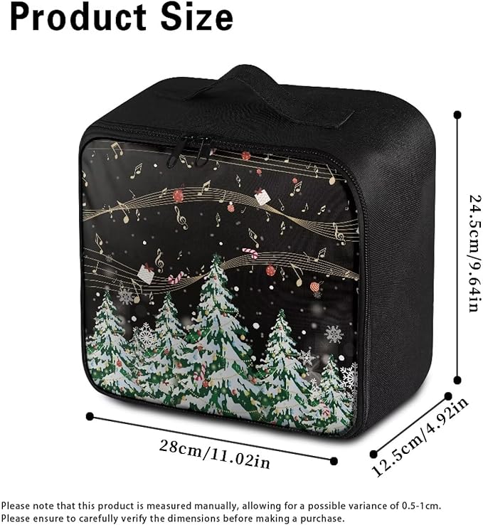 Rnyleeg Christmas First Aid Kit Travel Survival Medical Kit Portable Medicine Organizer Bag Compact Lightweight First Aid Bag Holiday Tree Musical Note Pattern