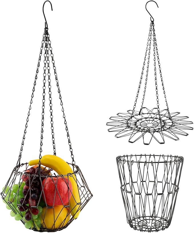 Hanging Chicken Feeder, 9.2 inches Large Poultry Vegetable Fruits Feeder Basket with 4Pcs Hanging Stainless Chain, Veggie Treat Ball for Chicken,Hens,Duck,Rabbit Coop(Size:1pc)