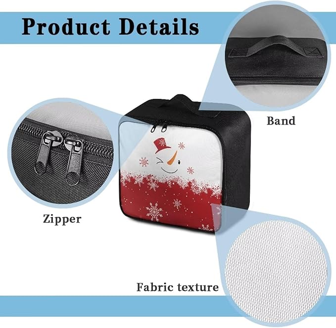 Rnyleeg Cute Empty First Aid Bag Emergency Medical Kit for College Dorm Christmas First Aid Kit for Car Medication Organizer for Home Snowman