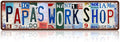 Vintage Papa's Work Shop Wall Decor Street Signs Metal Tin Signs 16 x 4 Inches Gift for Father