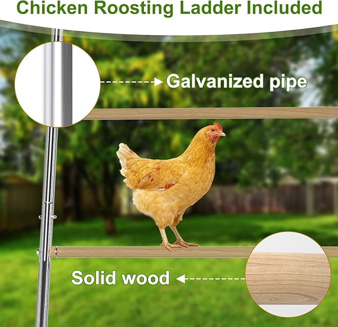Amopatio Metal Large Chicken Coop 18.5x9.8x6 FT Walk in Chickens Run with Chicken Roosting Perch, Outdoor Chicken House with Security Lock and Split Door for Farm, Yard, Backyard