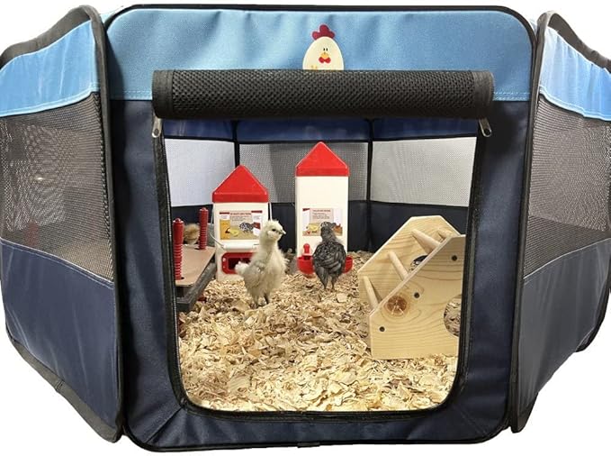 Hen Pen Pop-Up Brooder: Raise Chicks w/The Collapsible Play Pen for Small Animals, Chickens & Ducklings - Portable, Lightweight and Waterproof