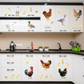 PLIGREAT Farm Poultry Rooster Chickens Duck Wall Stickers, Peel and Stick Wall Decals, Removable Vinyl Wall Sticker for Farmhouse Living Room Farm Store Wall Decoration Home Indoor Wall Art Decor