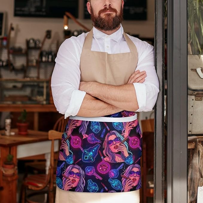 Server Waitress Waist Apron Cooking Kitchen Restaurant Aprons for Women Men