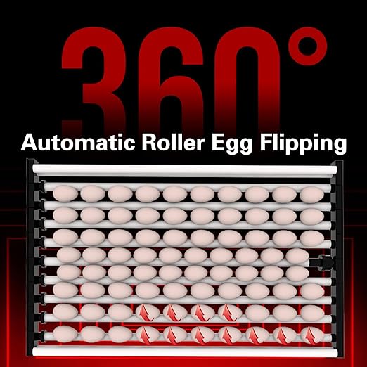 Poultry Breeding Incubator, Automatic Digital Egg Incubator with Temperature Control, 400 Eggs Capacity, 360° Roller Flipping, for Hatching Chicken Duck Goose Quail Birds (400 Pieces)