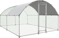 Large Metal Chicken Coop with Run, Walk-in Dome Roof Poultry Cage with Waterproof & Anti-UV Cover for Yard for Ducks & Rabbits