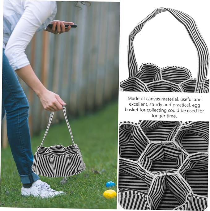 Egg Collecting Basket Canvas Egg Gathering Bag for Chicken Duck Eggs Design for Home Farm Use Sturdy Multi-purpose Storage