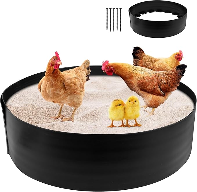 Chicken Dust Bathtub Bottomless PE Chicken Dust Bath Containers Adjustable Chick Accessories