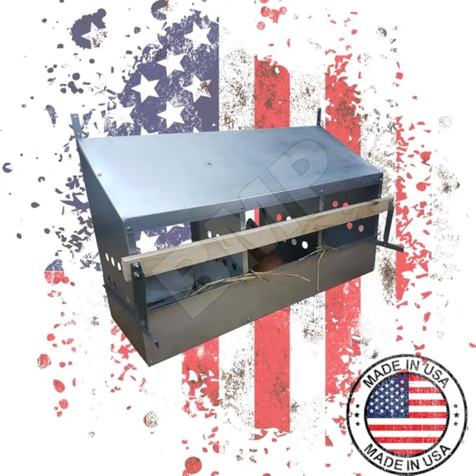 3 Hole Heavy Duty 23ga Galvanized Chicken Nesting Laying Roost Box Made in USA 0300108