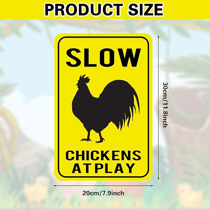 Chicken Coop Tin Sign for Home Farm Kitchen Outdoor Decor, Funny Chicken Saying, 12x8 Inch, 3 Styles (Color 2)