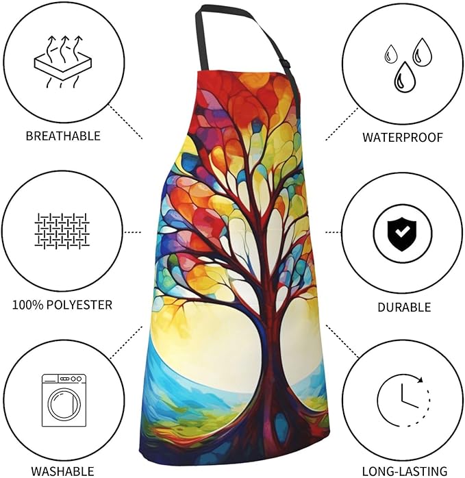 Waterproof Aprons for Women Men Adjustable Bib Cool Electric Guitar Apron Chef Cooking Aprons for Kitchen