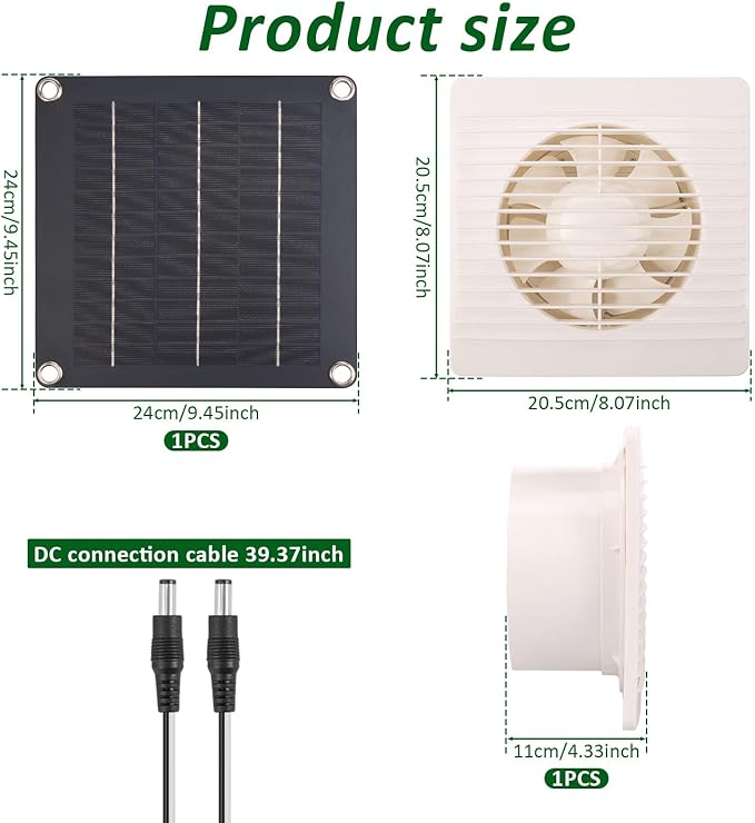 Solar Powered Exhaust Fan for Chicken Coop, Solar Powered Fan for Dog House, Waterproof Solar Exhaust Fan, Solar Ventilation Fan, Solar Fan for Chicken Coop