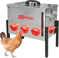 60lb Automatic Chicken Feeder, 8 Ports No Waste Chicken Feeder with Viewing Window, Locking Lid, Adjustable Legs & Waterproof Silo, Large Metal Poultry Feeder for Hens, Ducks, Geese, Poultry
