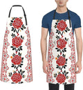 Waterproof Apron Adjustable Bib for Women Men Vintage Nautical White Ship Cooking Aprons Chef Bibs with 2 Pocket