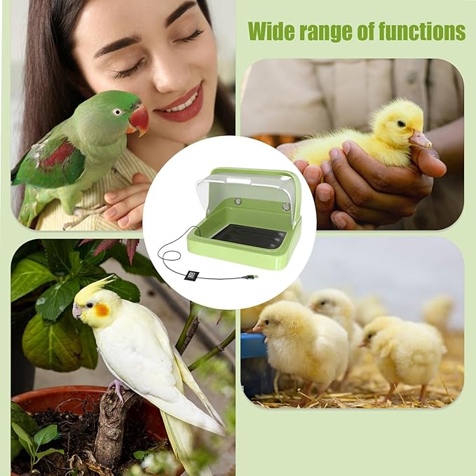 Chicken Brooder Box - Bird Incubator Brooding Box, Chick Warmer with Visual Nesting, 3 Temperature Heating Pad, Poultry Habitat Supplies, Parrots Ducklings Hatchery Equipment