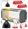 Chicken Brooder Box Starter Kit, 10.6 ft³ Indoor Brooder for Chicks, Ducklings & Quail, Stainless Steel Frame, Waterproof Oxford, 75W Heat Lamp, Feeder, Waterer & Perch, 47.2"x19.7"x19.7"