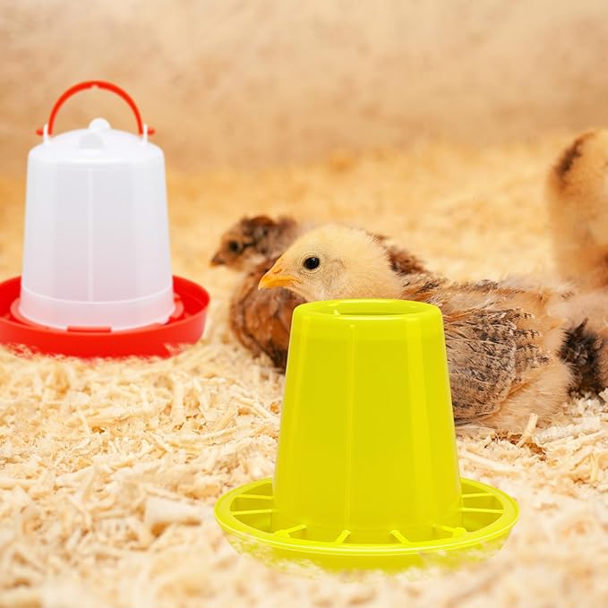 12 Pack Small Chicken Feeder and 1.5L Baby Chicken Waterer Set Bulk Chick Feeder Chick Drinker for Poultry Ducks Goose Quail Pigeons(Combination)