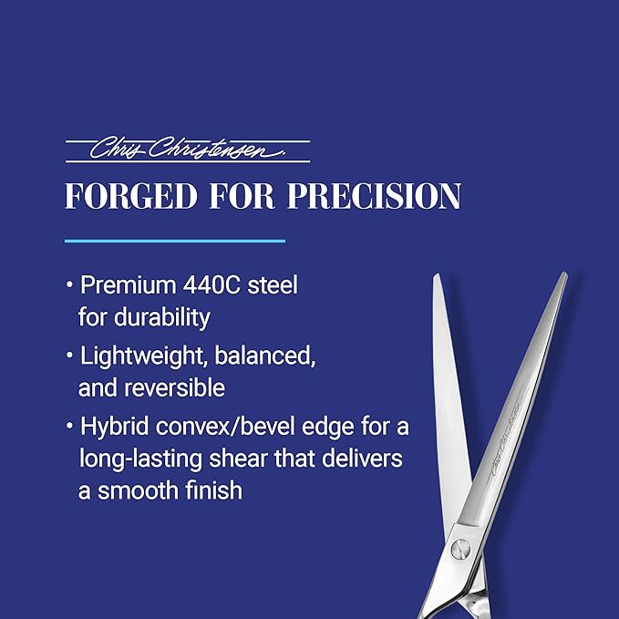 Chris Christensen Classic Series Grooming Shears, 8 in Straight Shear, Groom Like a Professional, Any Skill Level, Made From 440C Japanese Steel