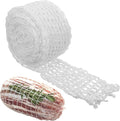 14.76 ft Meat netting, Size 18 Elastic Smoked Meat Food Net Poultry Ham Netting Kitchen Twine Cooking String for Cook Roasting Drying Meats Turkey Ham Sausage Making (White)