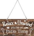 Hotop Patio Decor Patio Sign Decorations Outdoor Metal Porch Wall Decor Rustic Farmhouse Wall Art for Backyard Porch Balcony Gazebo Accessories(10 x 5",Brown)