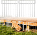 20Ft(L) X 13Inch(H) Animal Barrier Fence - 14 Pack White Garden Fence Animal Barrier Panels Metal No Dig Fence Panels Rustproof Border Fencing for Dog Rabbit Protection Yard Garden Outdoor