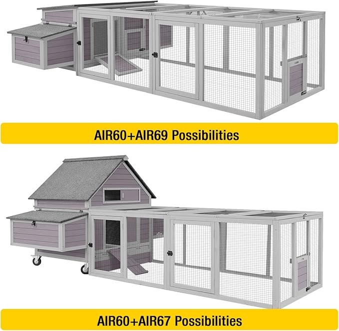 Aivituvin Chicken Coop Run Extension Rabbit Enclosure Outdoor Duck Playpen 20.73 ft²