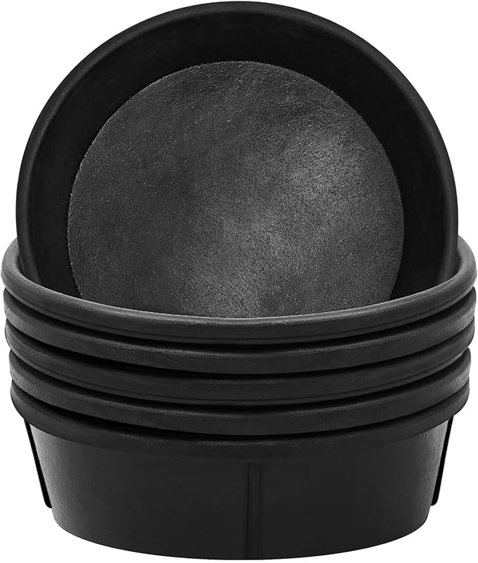 6 Pcs Rubber Feeder Pan 12 Quart/ 3 Gallon Rubber Dust Bath Tub Large Utility Feed Bucket Livestock Bowl for Feeding Pig Dog Horse Goat Chicken Animal, 17.1 x 4.3 Inch