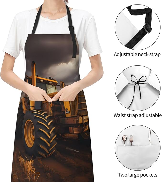 Tyrannosaurus rex Heavy Duty Waterproof Apron with Pockets for AdultsResistant Grilling, Gardening, Painting