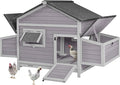 GUTINNEEN Chicken Coop Outdoor Expandable Hen House Poultry Cage with Two Nesting Box,Leakproof Pull-on Tray