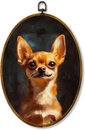 zewepri Chihuahua Canvas Wall Art Painting, Dog Artwork on High-Density Canvas with Pre-Installed Hook, 8.6 x 11.4 Inch Wall Decor for Bedroom, Living Room, Study, Dog Lover Gift