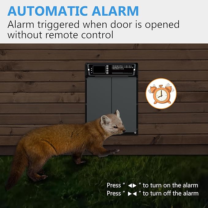 Automatic Chicken Coop Door with Timer & Light Sensor，5000mAh Battery & 3.7W Solar Panel，Anti-Pinch Auto coop Door, Weatherproof for Backyard Chicken Coop (Gray)