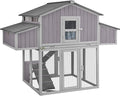 Chicken Coop Portable Chicken House with Metal Edge Easy to Set Up by Few Steps Wooden Poultry Cage with Large Nesting Box,Multi-Levels,26ft²