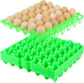 6-Pack Plastic Egg Tray Egg Crates 30-Egg Flats for Home Chicken Farmers, Stackable Egg Cartons Hold Multiple Eggs, Great for Storing, Sorting, and Shipping Eggs, Durable and Reusable (Green)
