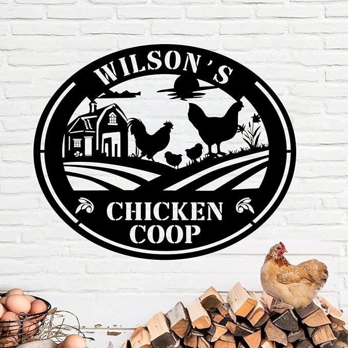Chicken Coop Metal Sign Funny Farmers Chicken Cluck Find Out Tin Sign for Home Farm Chicken Coop Farmhouse Kitchen Garden Decor (Design 2)